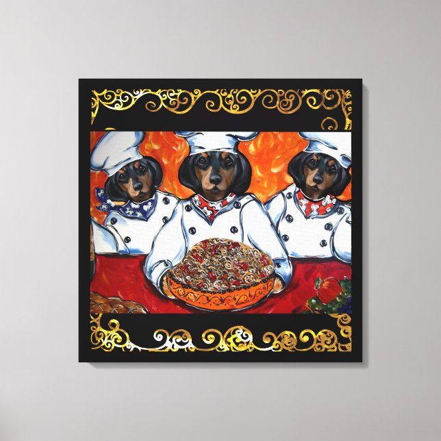 TOILE DACHSHUND CUISINIER ART      (Recto)