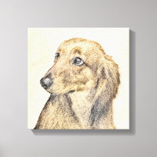 Toile Dachshund (Longhaerien) Peinture - Art Chien origi