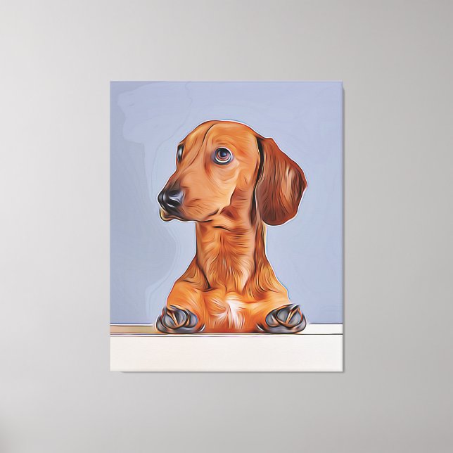 Toile Dachshund Regarder Doxie Dog Anniversaire Poster (Recto)
