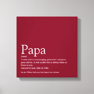 Toile Dad Daddy Father Papa Definition Fun Burgundy