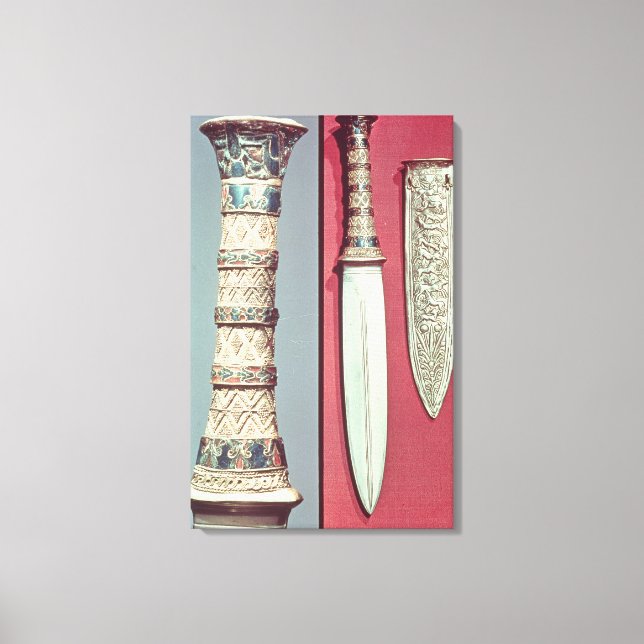 Toile Dagger d'or et gaine, Tutankhamon trésor, c.13 (Recto)