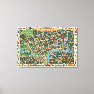 Toile Daily Telegraph décrivent la carte de Londres