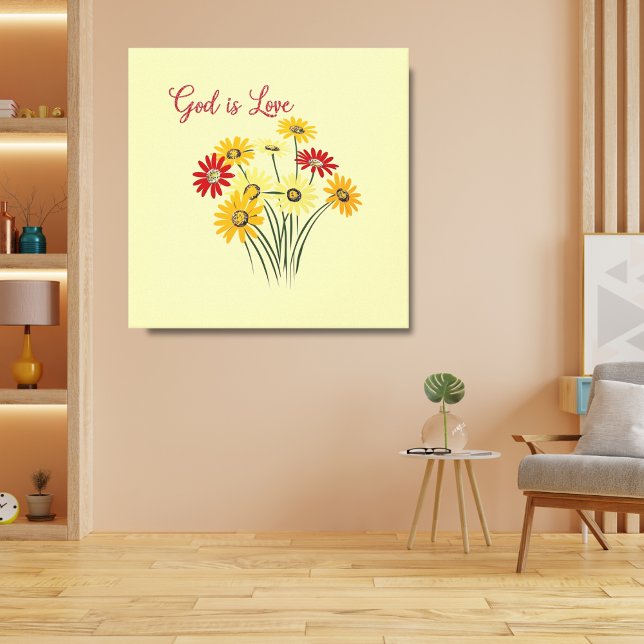 Toile Daisy Sun Flower Dieu est Amour (Créateur téléchargé)