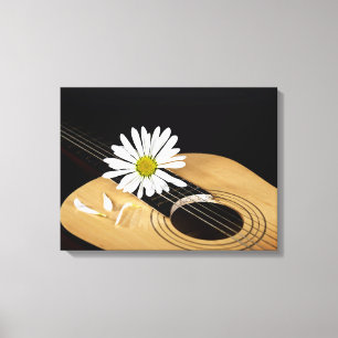 Toile Daisy sur la guitare