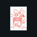 Toile Dala suédois Cheval Rouge et Blanc Art populaire<br><div class="desc">Un style traditionnel suédois Dala Horse art folklorique design en rouge et blanc. Parfait pour ceux qui aiment le design scandinave.</div>