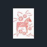 Toile Dala suédois Cheval Rouge et Blanc Art populaire<br><div class="desc">Un style traditionnel suédois Dala Horse art folklorique design en rouge et blanc. Parfait pour ceux qui aiment le design scandinave.</div>