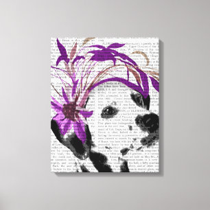 Toile Dalmate avec Fascinator pourpre