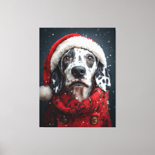 Toile Dalmatie festive à Père Noël Attire