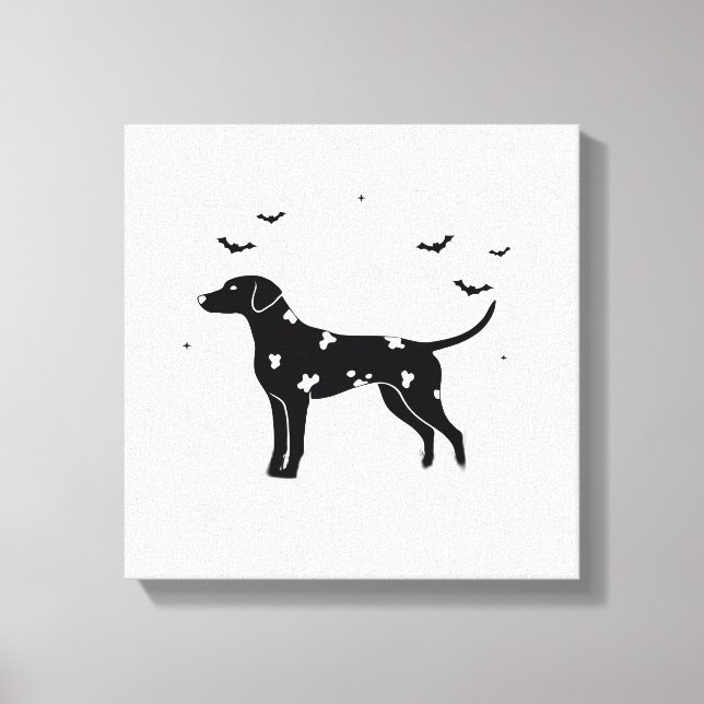 Toile Dalmatien Halloween Lune Silhouette Classique  (Recto)