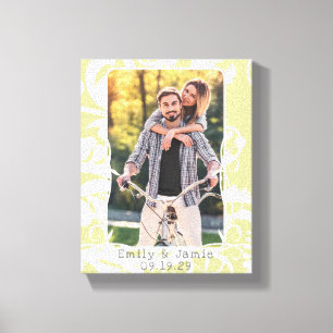 Toile Damask Your Photo Wrapper Canvas