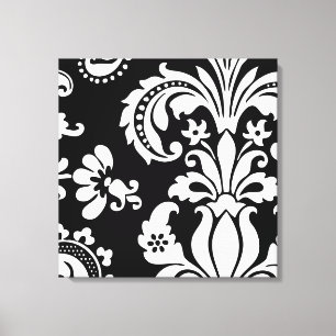 Toile Damassé faite sur commande noire et blanche