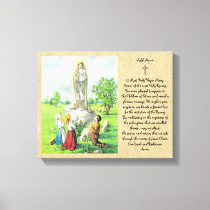 Toile Dame de Fatima prière Mur Art Catholique Cadeau