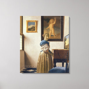 Toile Dame debout à la Virginal, vers 1672-73