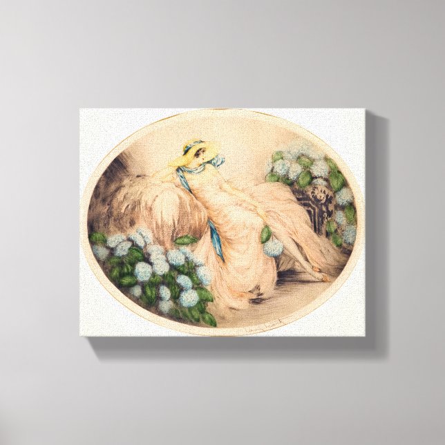 Toile Dame rose de Louis Icart (Recto)