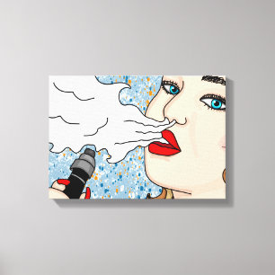 Toile Dame Vaping Style Rétro