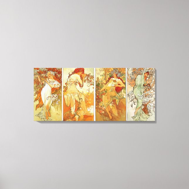 Toile Dames en quatre saisons peinture Vintage (Recto)