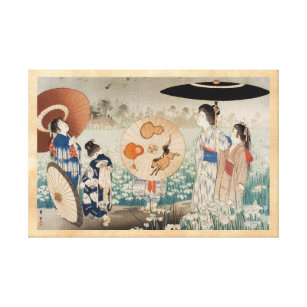 Toile Dames japonaises d'ukiyo-e vintage avec l'art de