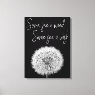 Toile Dandelion noir blanc closeup photo motivation
