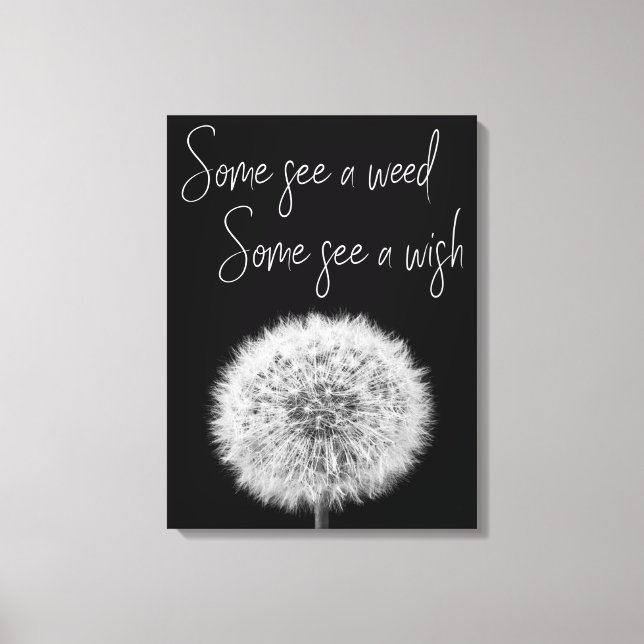 Toile Dandelion noir blanc closeup photo motivation (Recto)