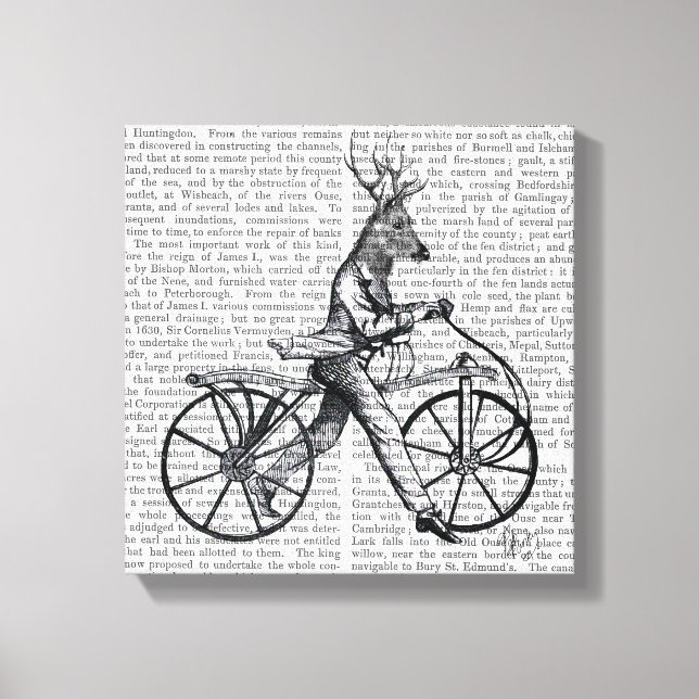 Toile Dandy Deer à vélo Vintage (Recto)