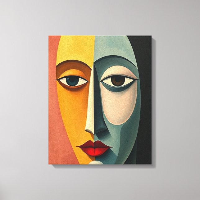 Toile Danishq Expressions Vibrantes Visages minimalistes (Recto)
