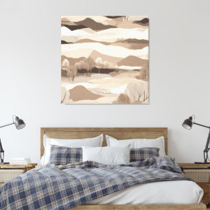 Toile Dans l'art IA de paysage à la crème 