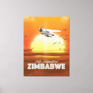Toile Dans l'aventure ! Zimbabwe affiche de voyage