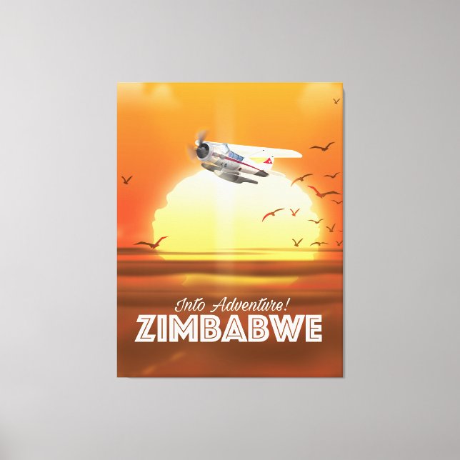Toile Dans l'aventure ! Zimbabwe affiche de voyage (Recto)
