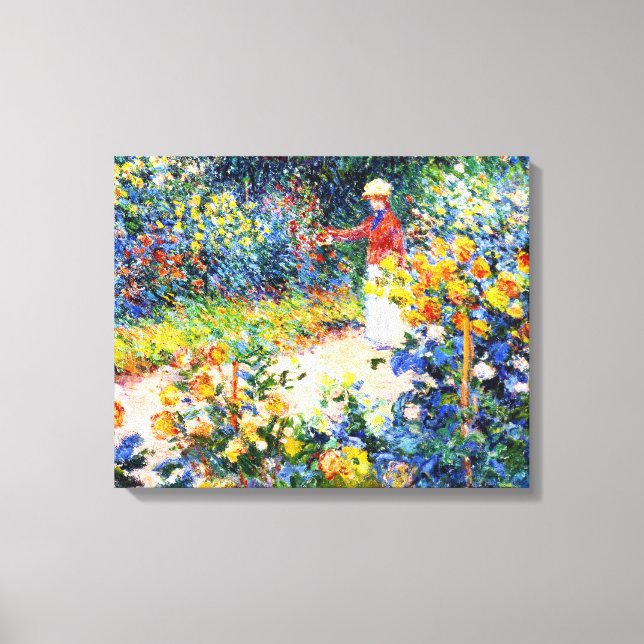 Toile Dans le jardin Claude Monet femme peinture (Recto)