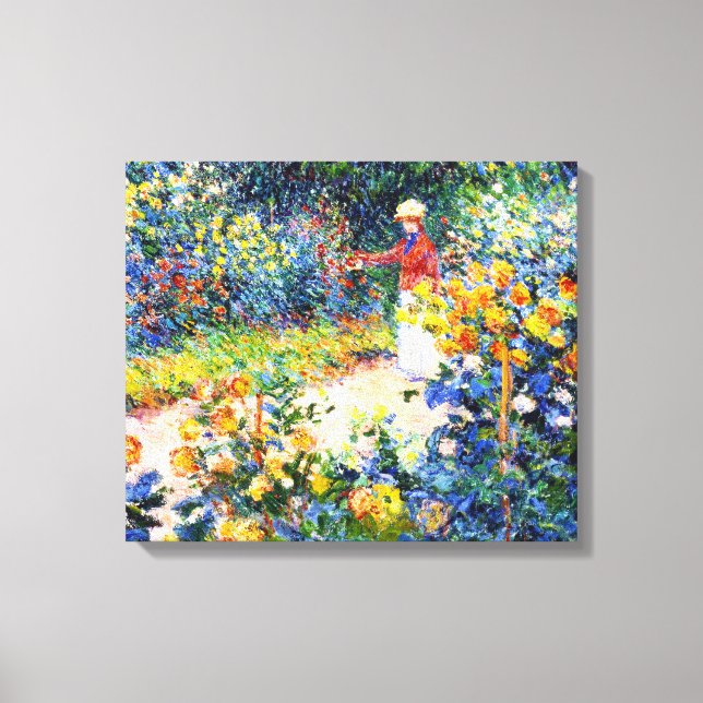 Toile Dans le jardin Claude Monet femme peinture (Recto)