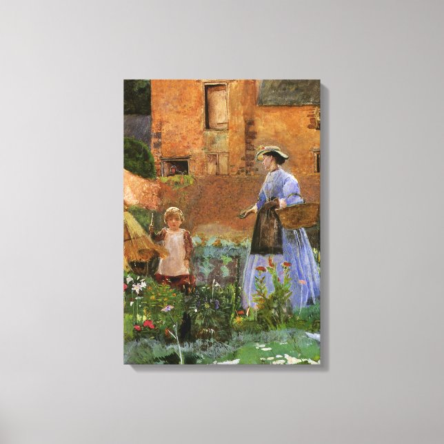 Toile Dans un jardin à Cookham par George John Pinwell (Recto)