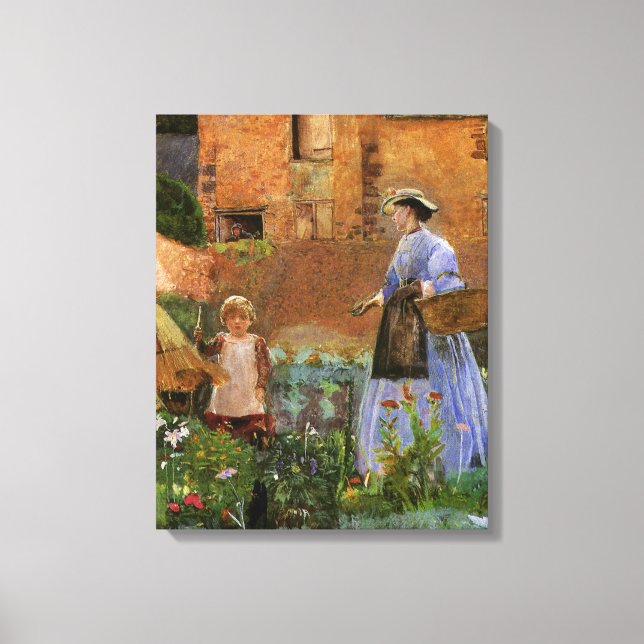 Toile Dans un jardin à Cookham par George John Pinwell (Recto)