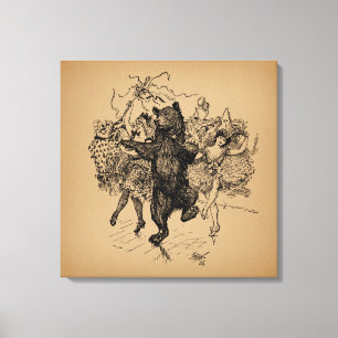 Toile Danse Ours Cirque Vintage Art
