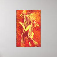 Danse Tango Chaud - Peinture d'Art de Couple de Fe