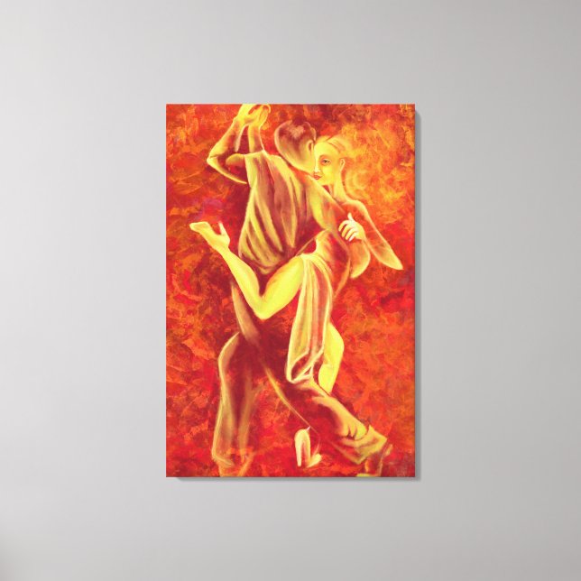 Toile Danse Tango Chaud - Peinture d'Art de Couple de Fe (Recto)