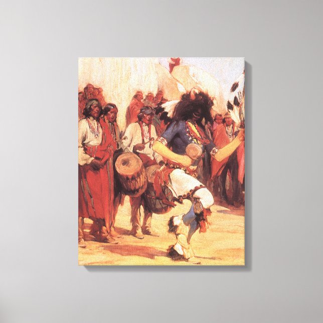 Toile Danseur de bison Amérindiens vintage par Cassidy (Recto)