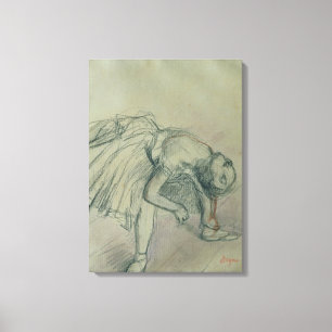 Toile Danseur d'Edgar Degas fixant sa pantoufle,