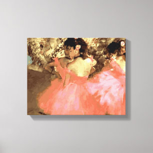 Toile Danseurs en rose par Degas Wrapped Canvas