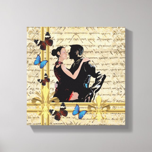 Toile Danseurs vintages de tango. (Recto)