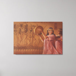 Toile Danseuses au Tambourin de l'Égypte Antique Beaux-A