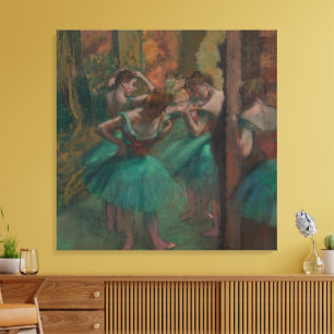 Toile Danseuses de Edgar Degas en vert, Art de ballet vi