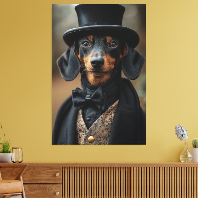 Toile Dapper Dachshund dans l'élégante cour victorienne (Insitu(Salon))