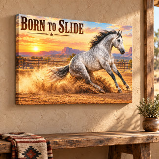 Toile Dapple Gray Quarter Horse Né pour Glisser au Couch