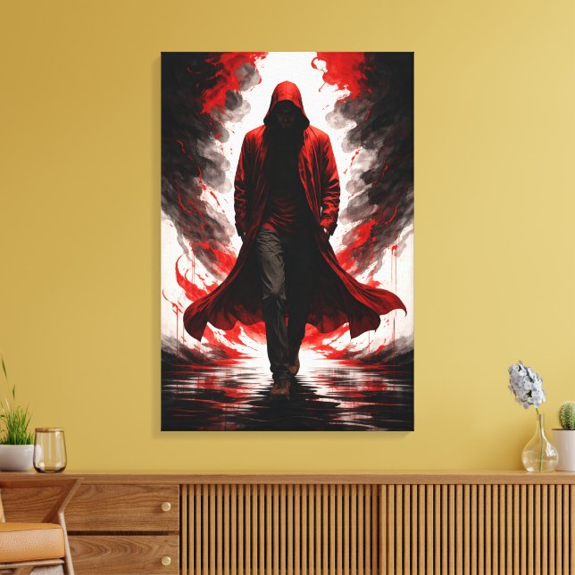 Toile Dark Power Awakening – Red Hooded Figure (Insitu(Salon))