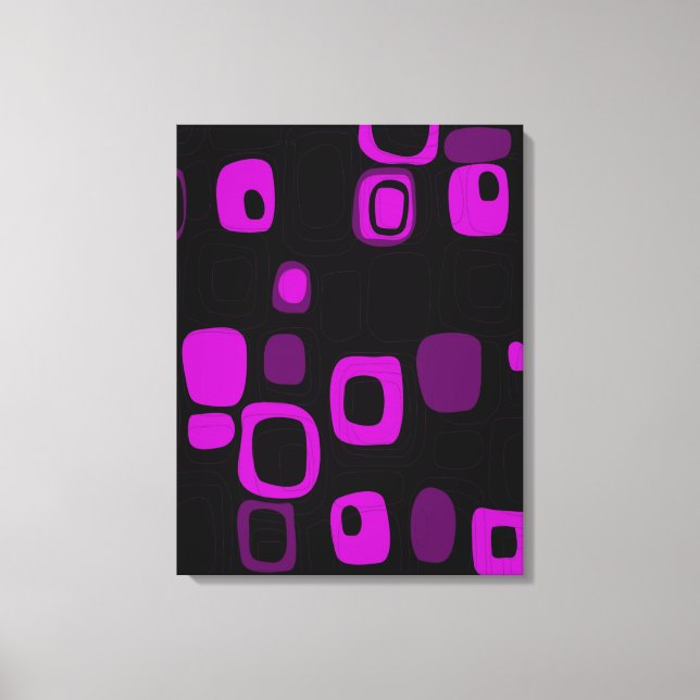 Toile d'art Abstraite noire, violette, violet rétr (Recto)