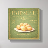 Toile d'art de madeleines de patisserie française