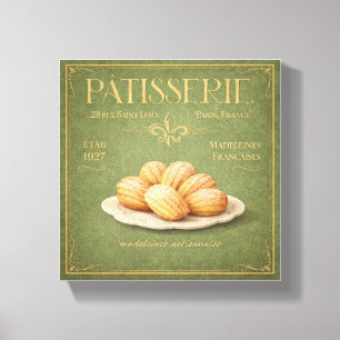 Toile d'art de madeleines de patisserie française