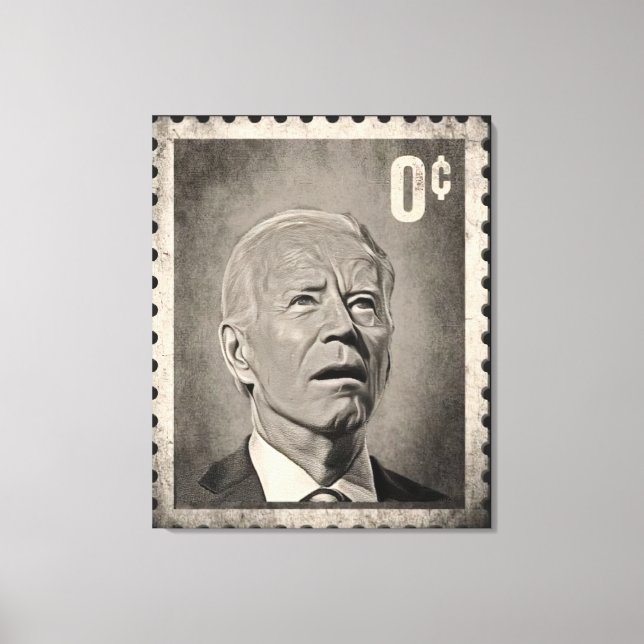Toile d'art de mème Biden 0 Cent (Recto)