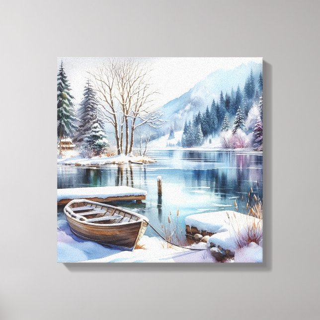 Toile d'art de scène de lac hivernal (Recto)