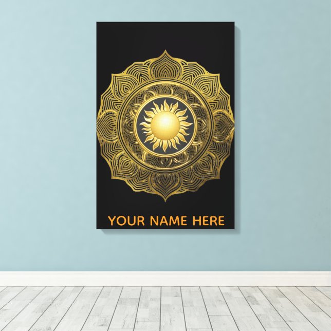Toile d'art fine Ivory Helios Mandala (Insitu (Plancher de Bois))